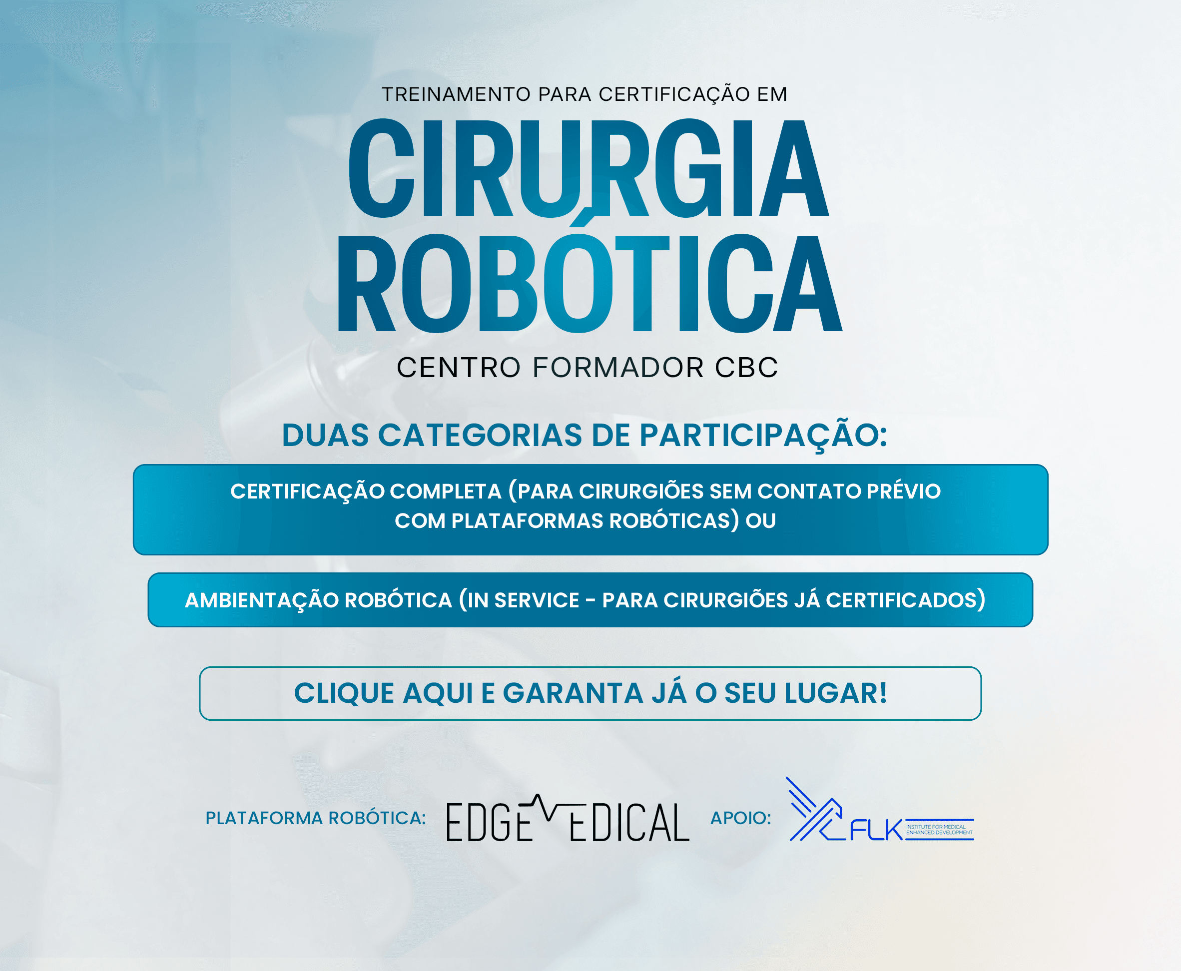 Treinamento para Certificação em Cirurgia Robótica